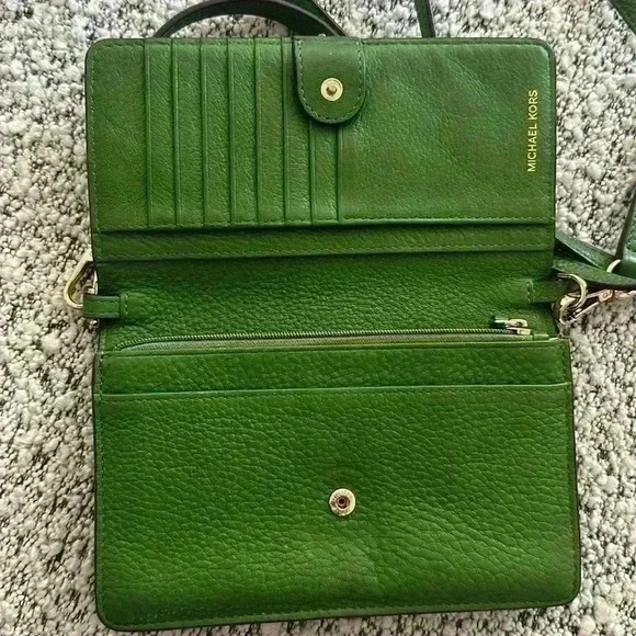 MICHEL KORS Floral Embellished Pebbled Leather Convertible Crossbody Bag - Picture 2 of 8